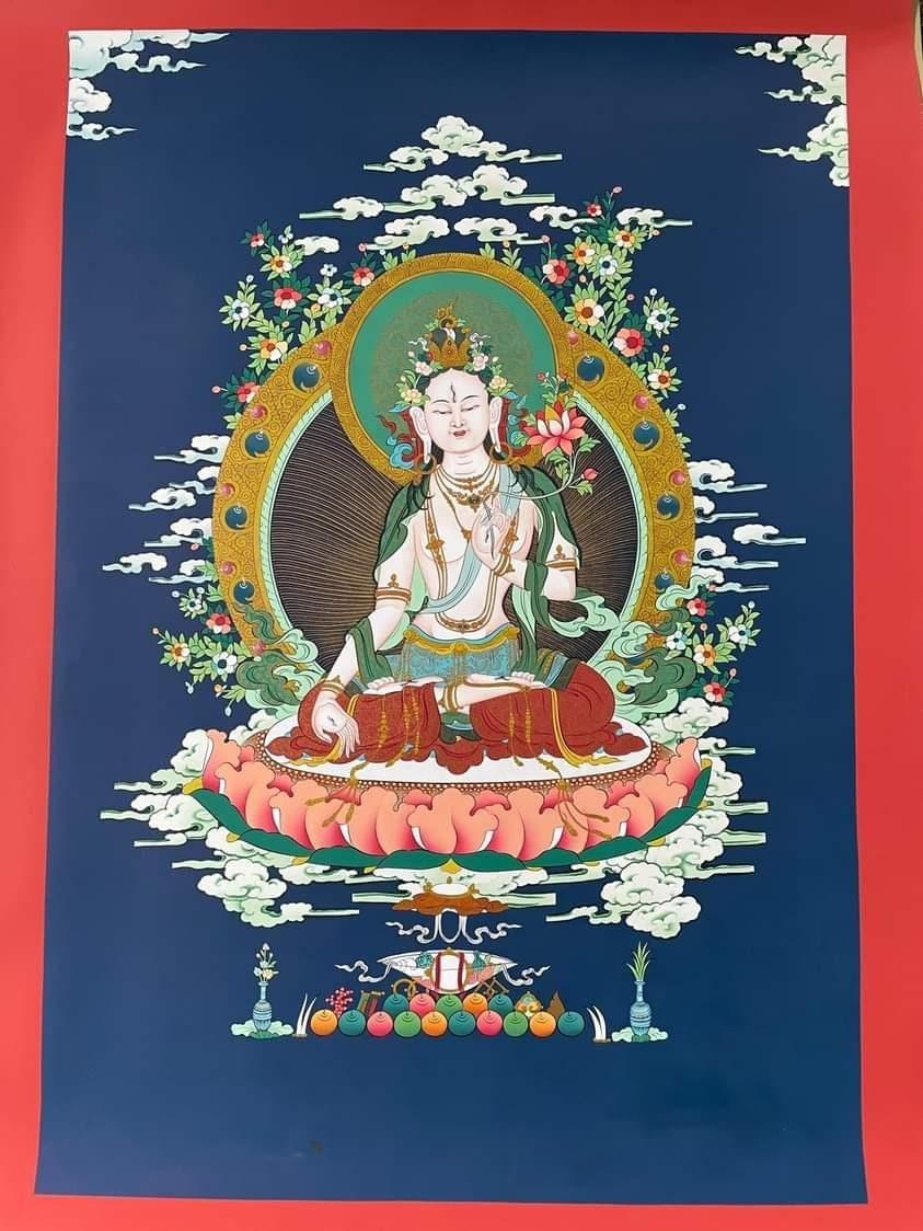 White Tara Thangka Painting - Himalayas Shop