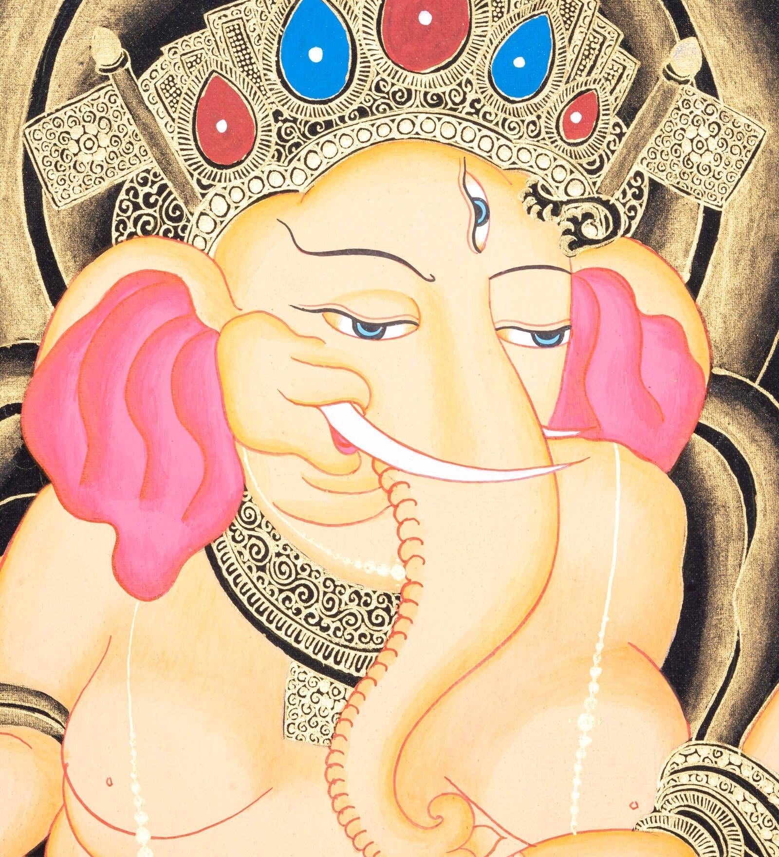 Thangka Painting of Shri Ganesh