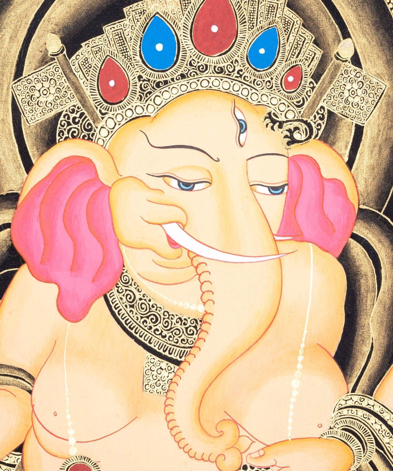 Thangka Painting of Shri Ganesh