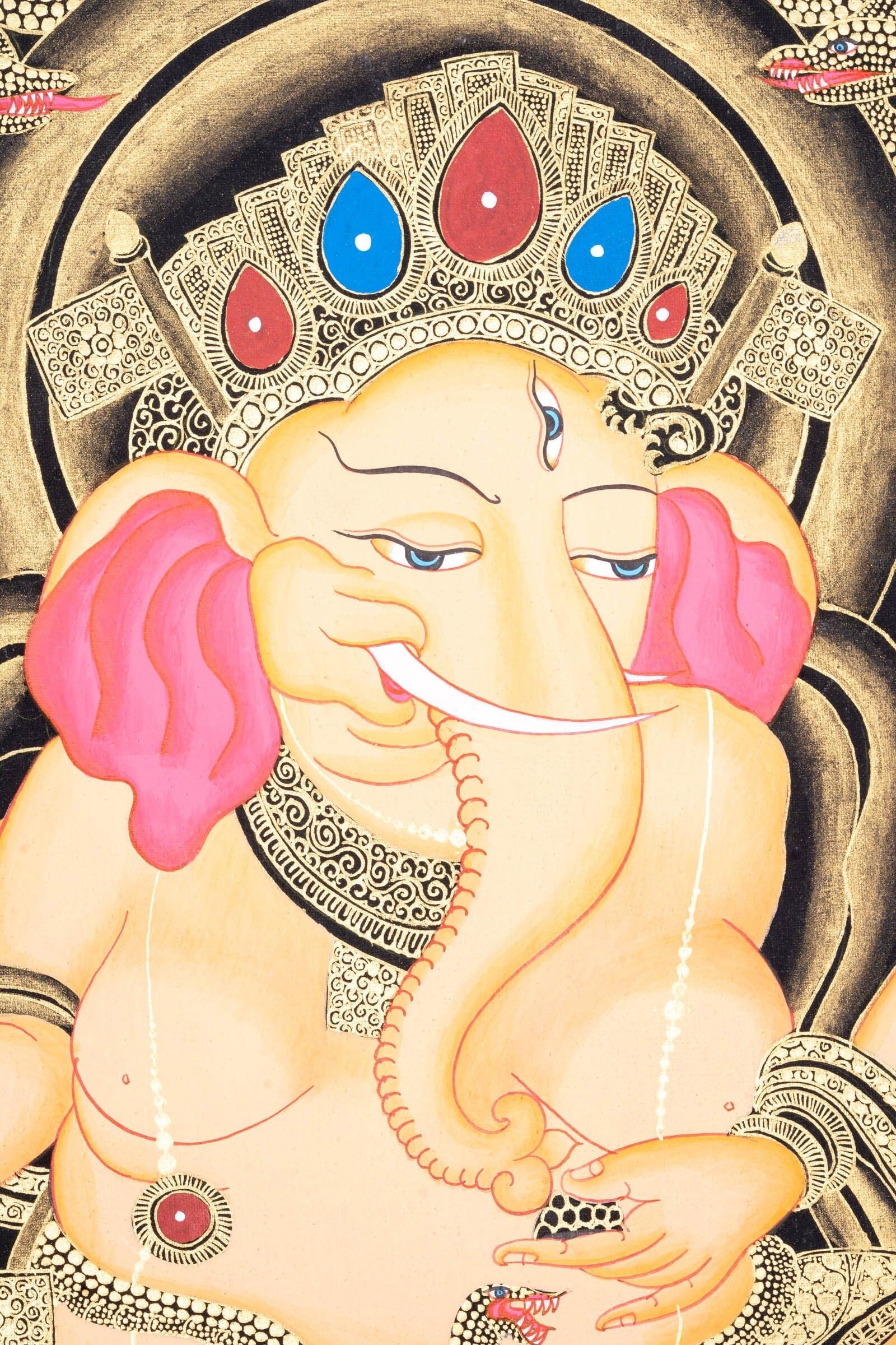 Thangka Painting of Shri Ganesh