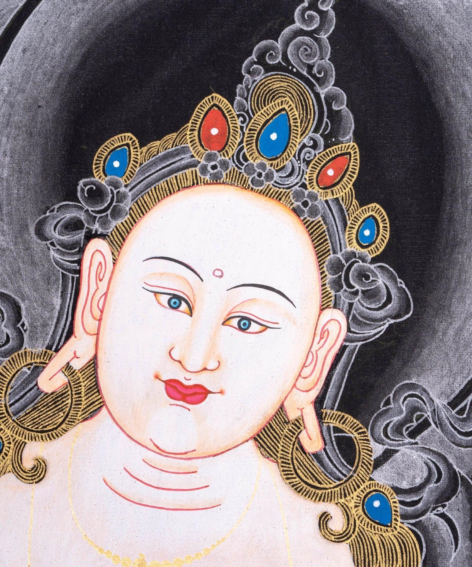 Handmade Thangka Painting of Saraswoti
