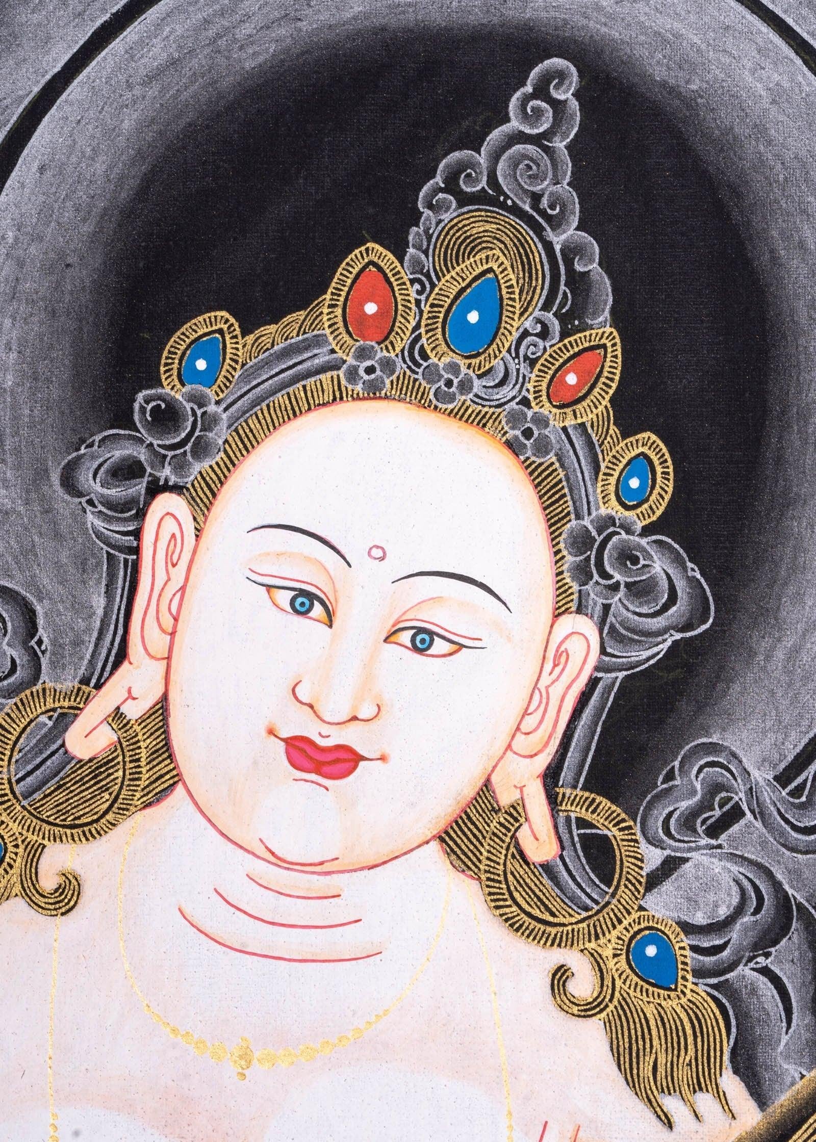 Handmade Thangka Painting of Saraswoti