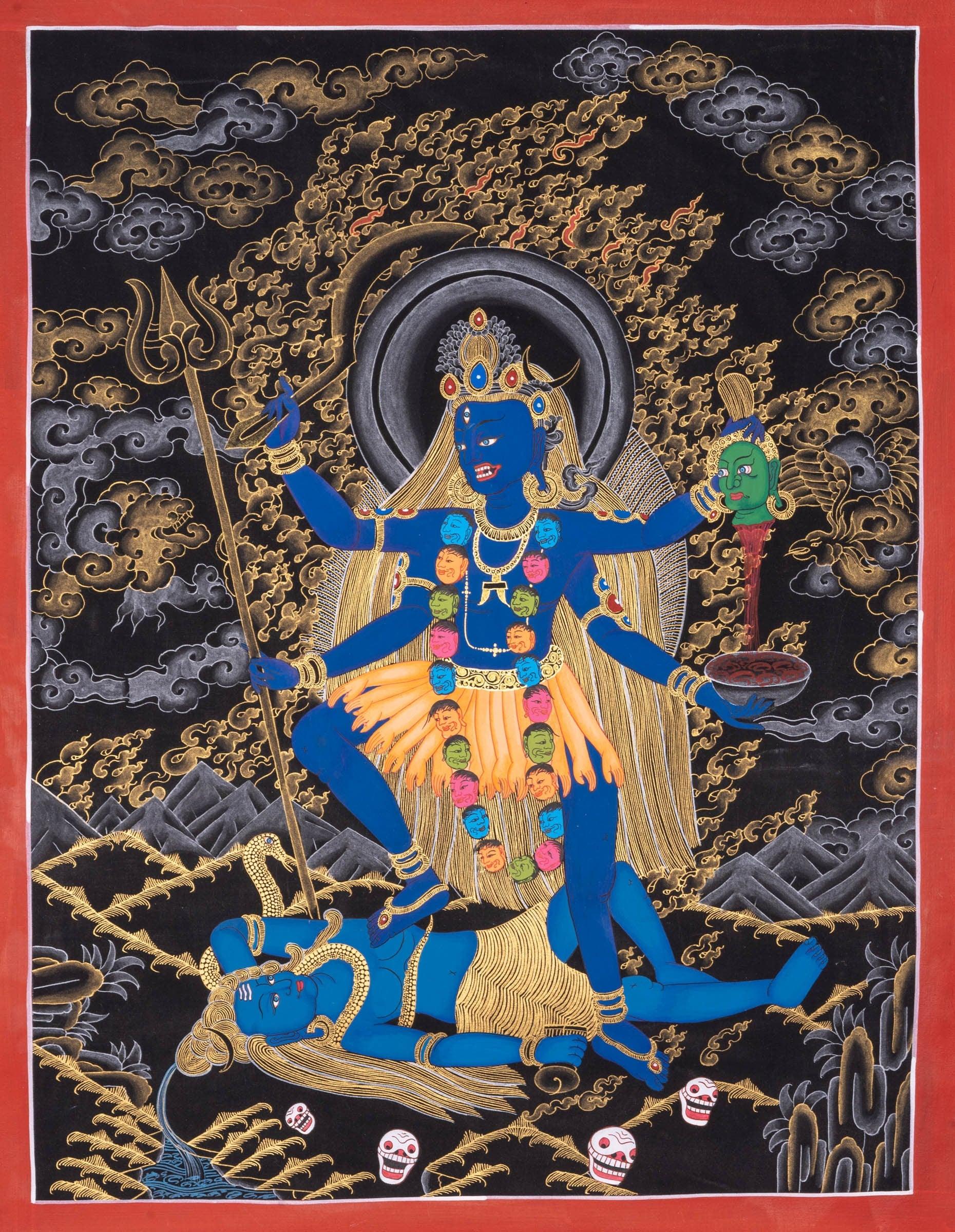 Handmade Thangka Painting of Kali