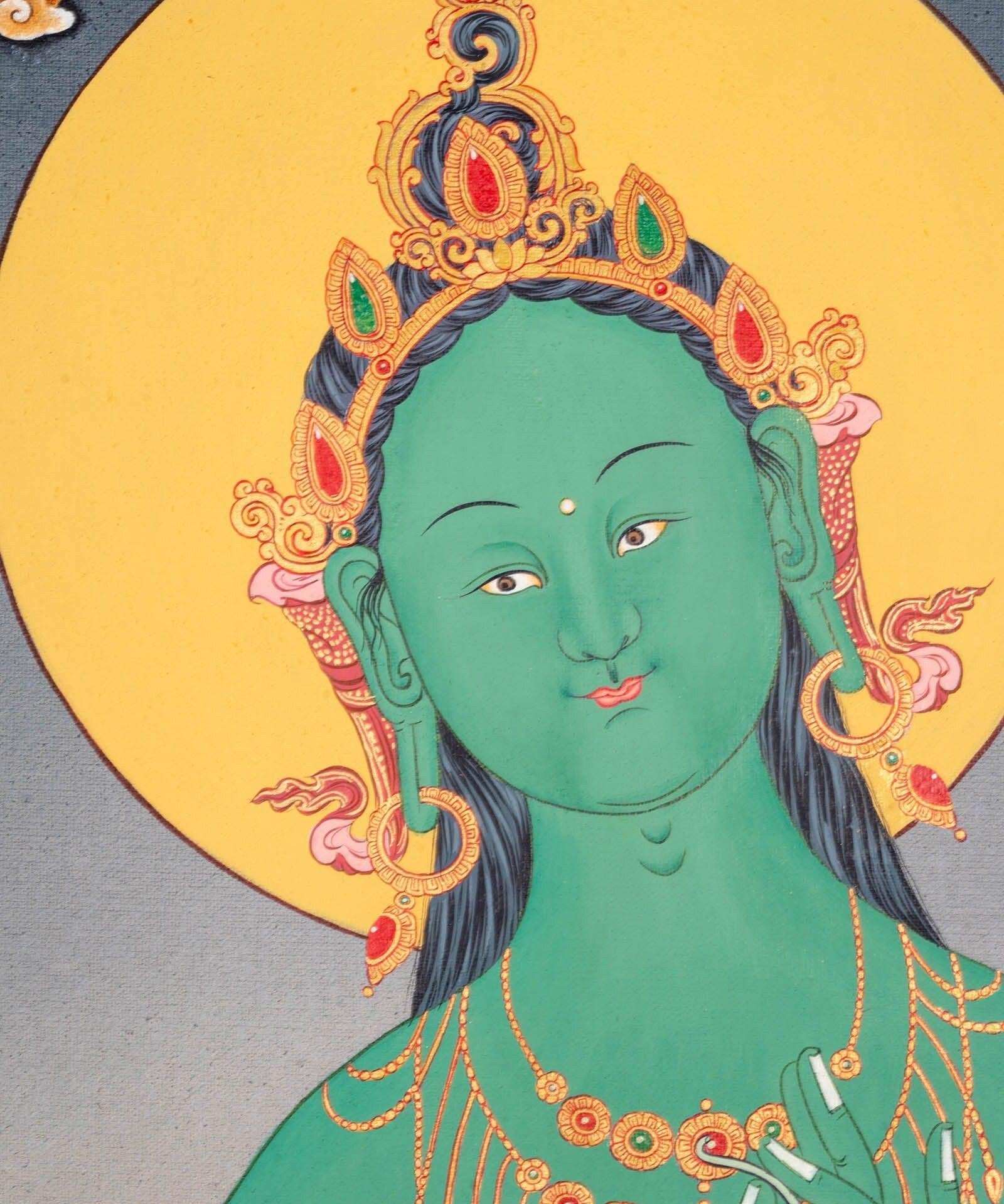 Thangka Painting of Green Tara