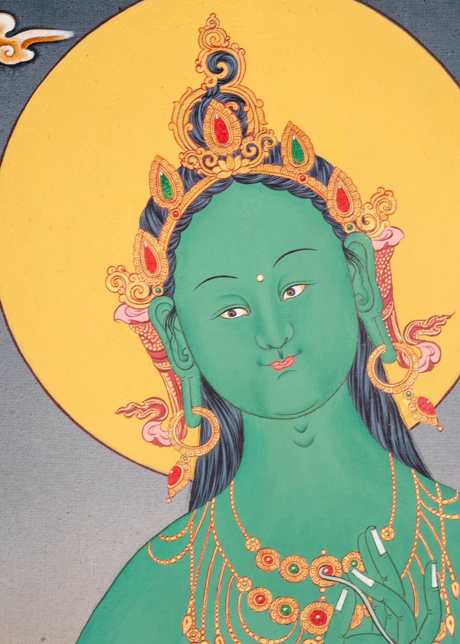 Thangka Painting of Green Tara