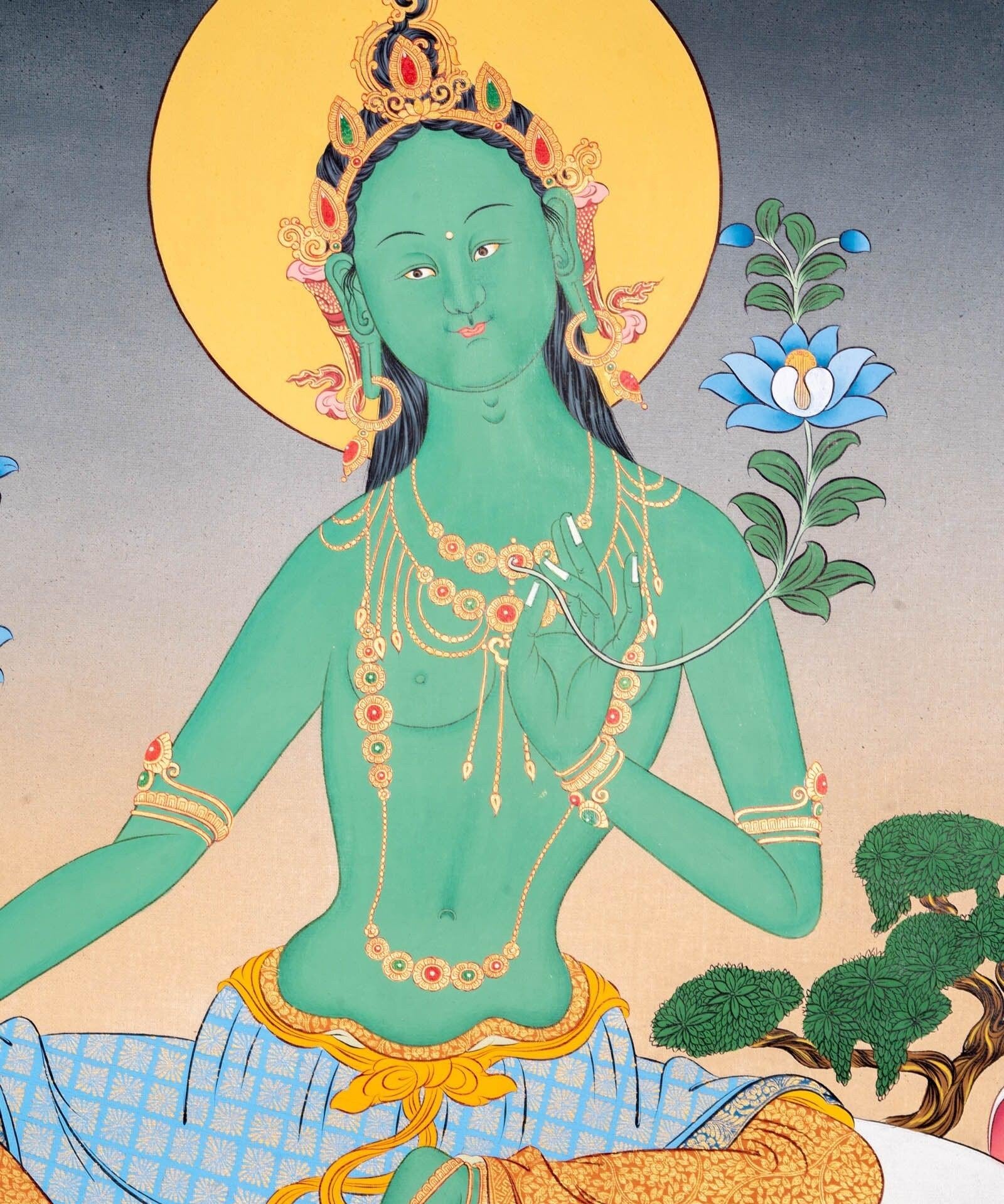 Thangka Painting of Green Tara