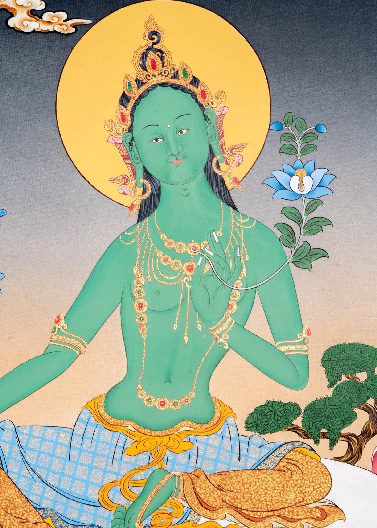 Thangka Painting of Green Tara