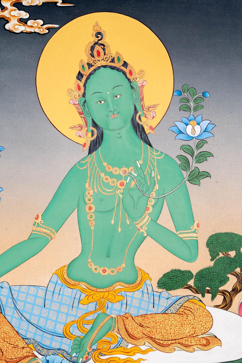 Thangka Painting of Green Tara