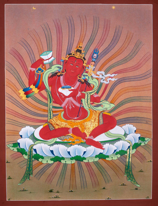 Red Guru Thangka Painting