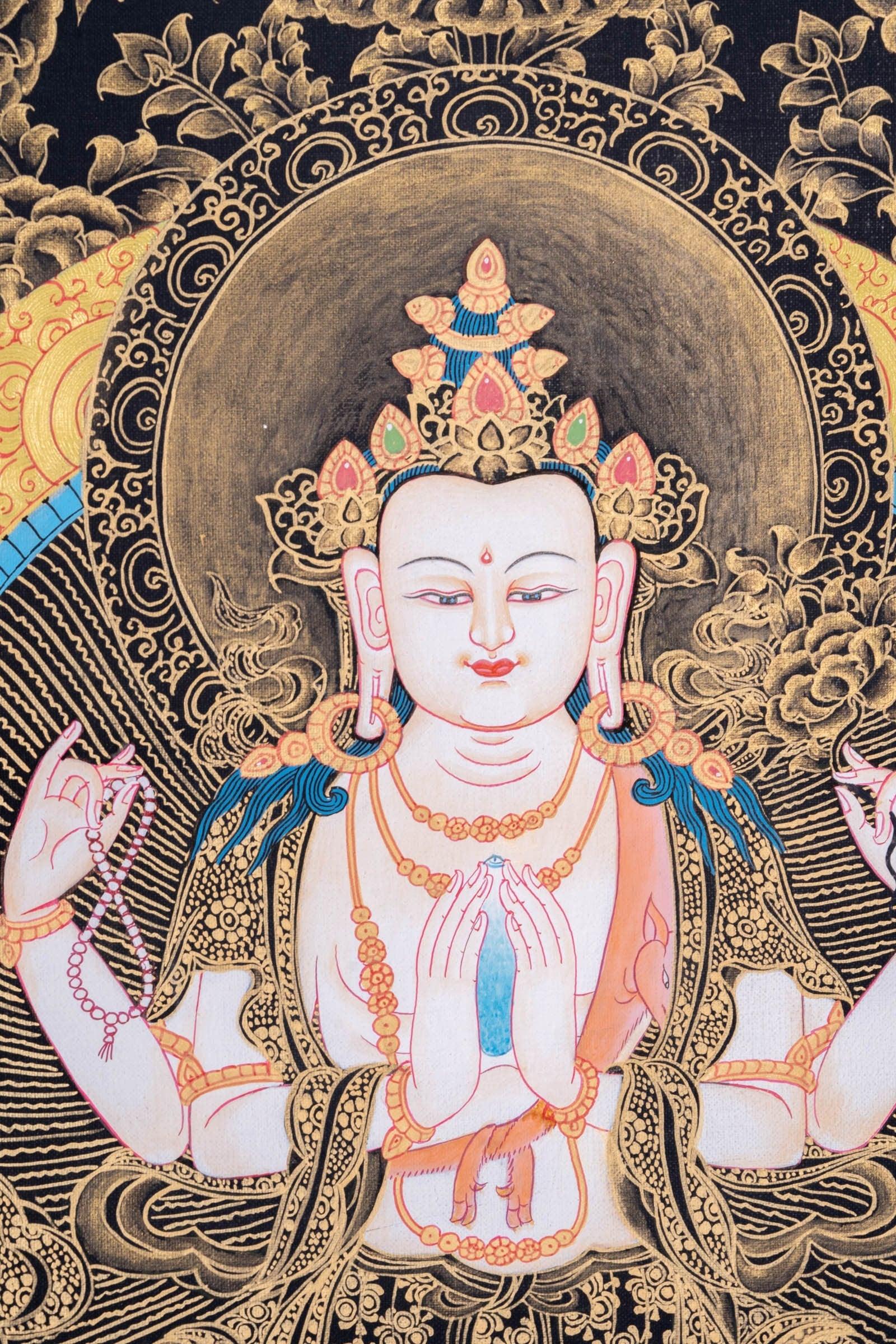 Thangka Painting of Chengresi Bodhisattva
