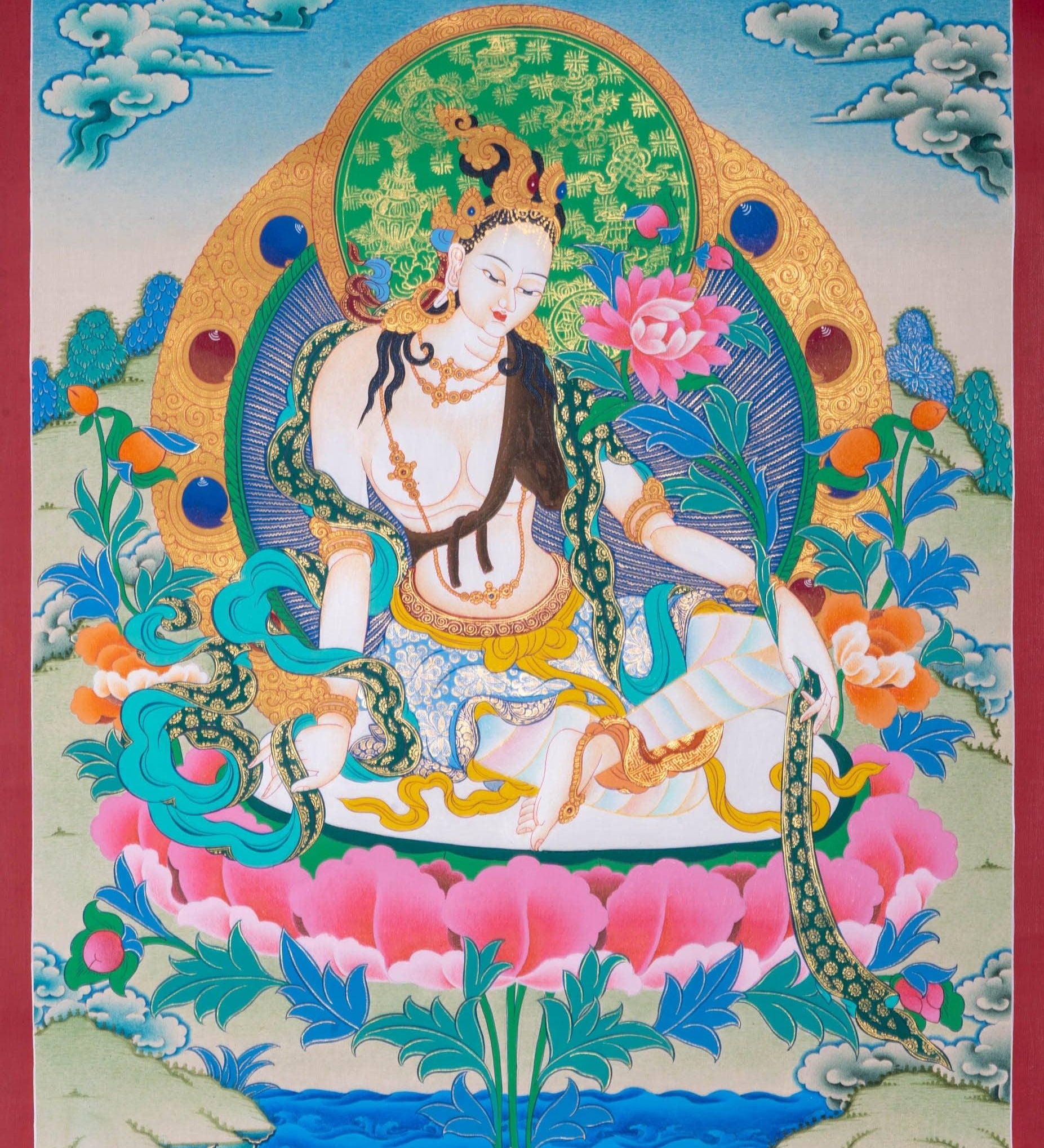 Vajrasattva Shakti Thangka Painting - HimalayasShop