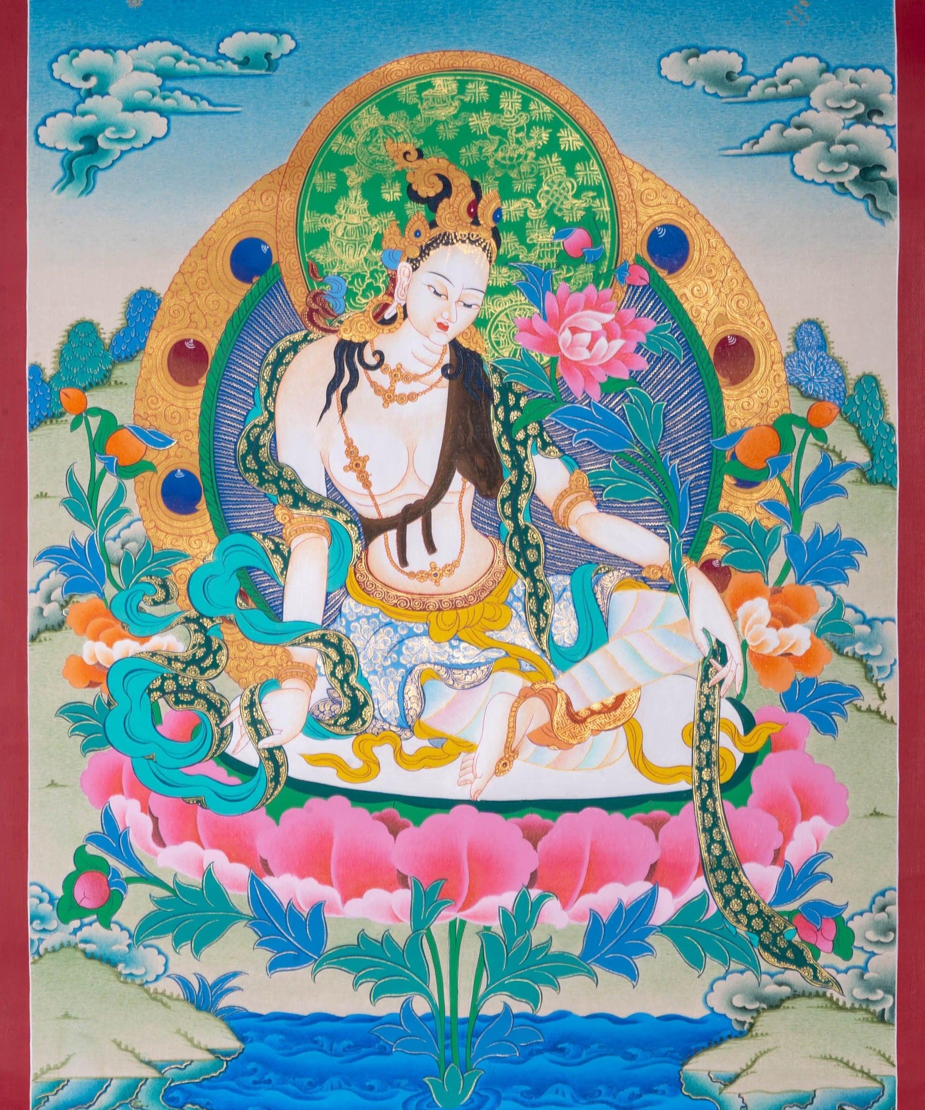 Vajrasattva Shakti Thangka Painting - HimalayasShop