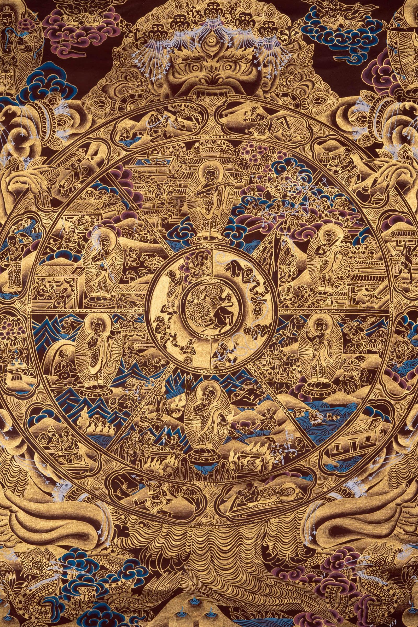 Wheel of Life Thangka Painting - Himalayas Shop