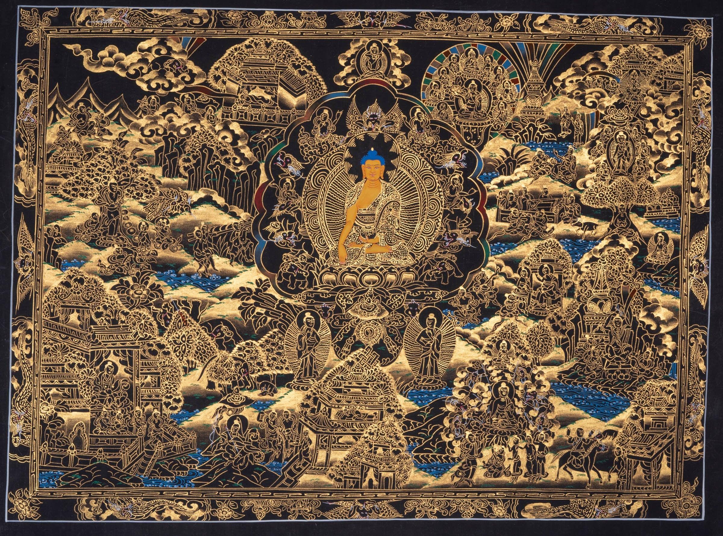 Thangka of Buddha Enlightenment - Himalayas Shop