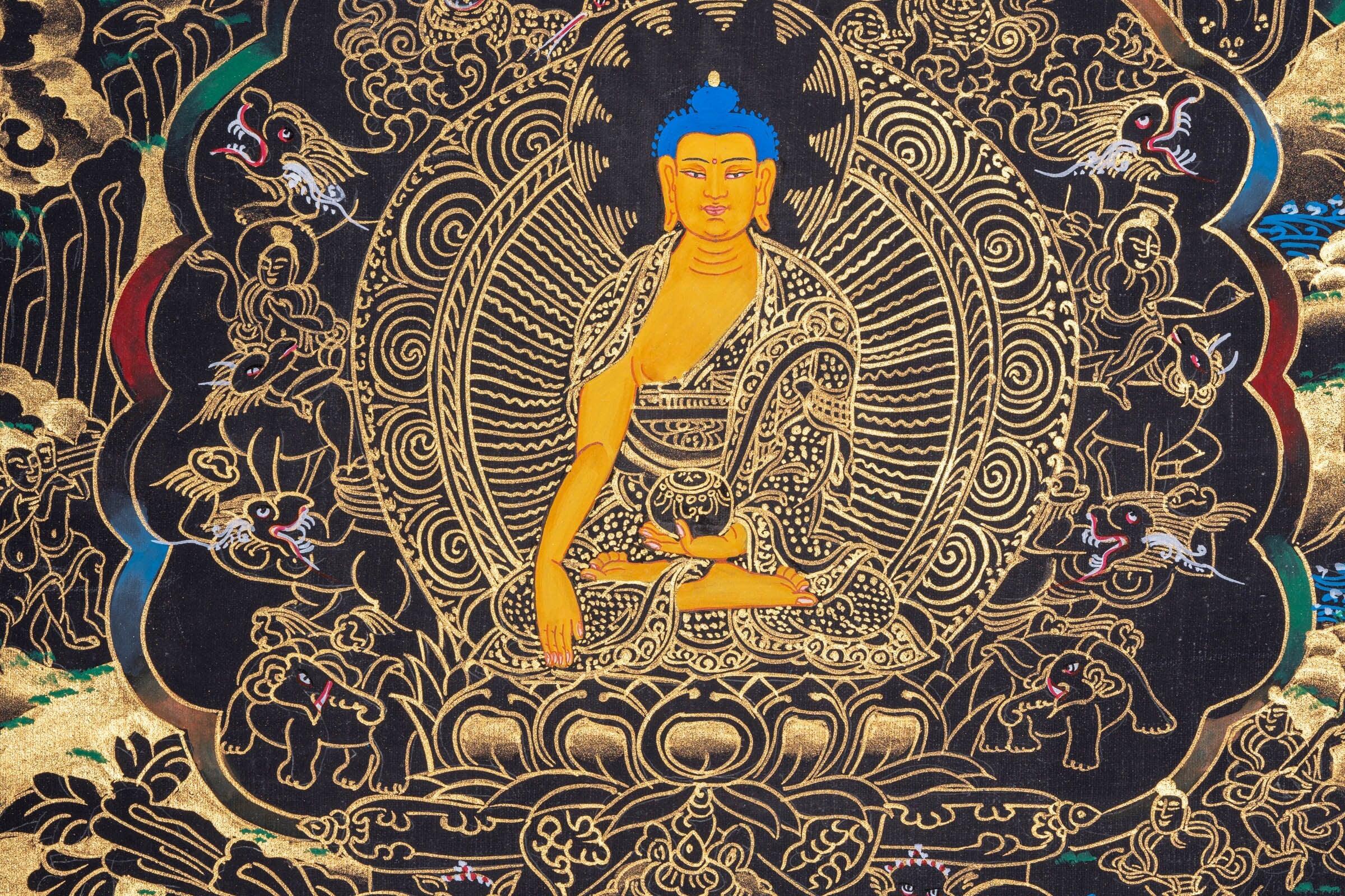 Thangka of Buddha Enlightenment - Himalayas Shop