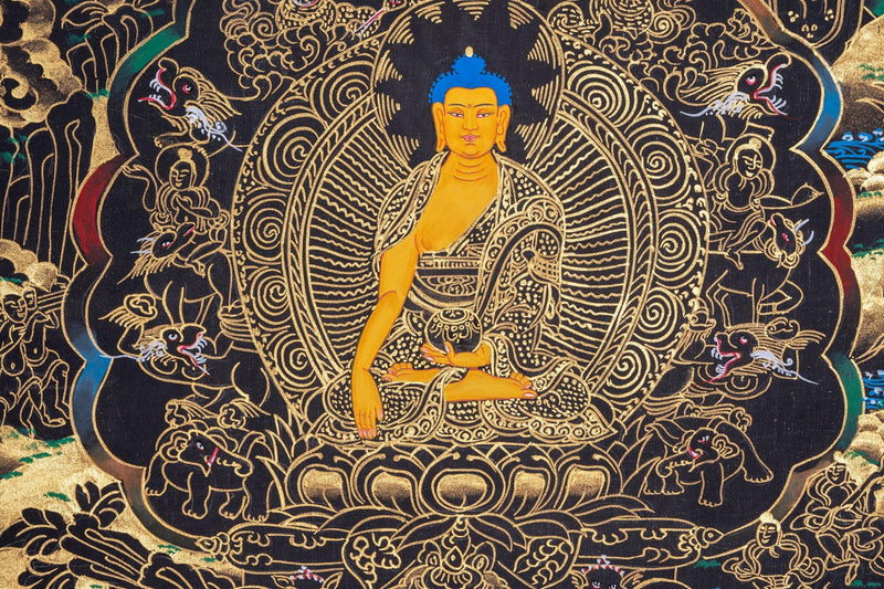 Thangka of Buddha Enlightenment - Himalayas Shop