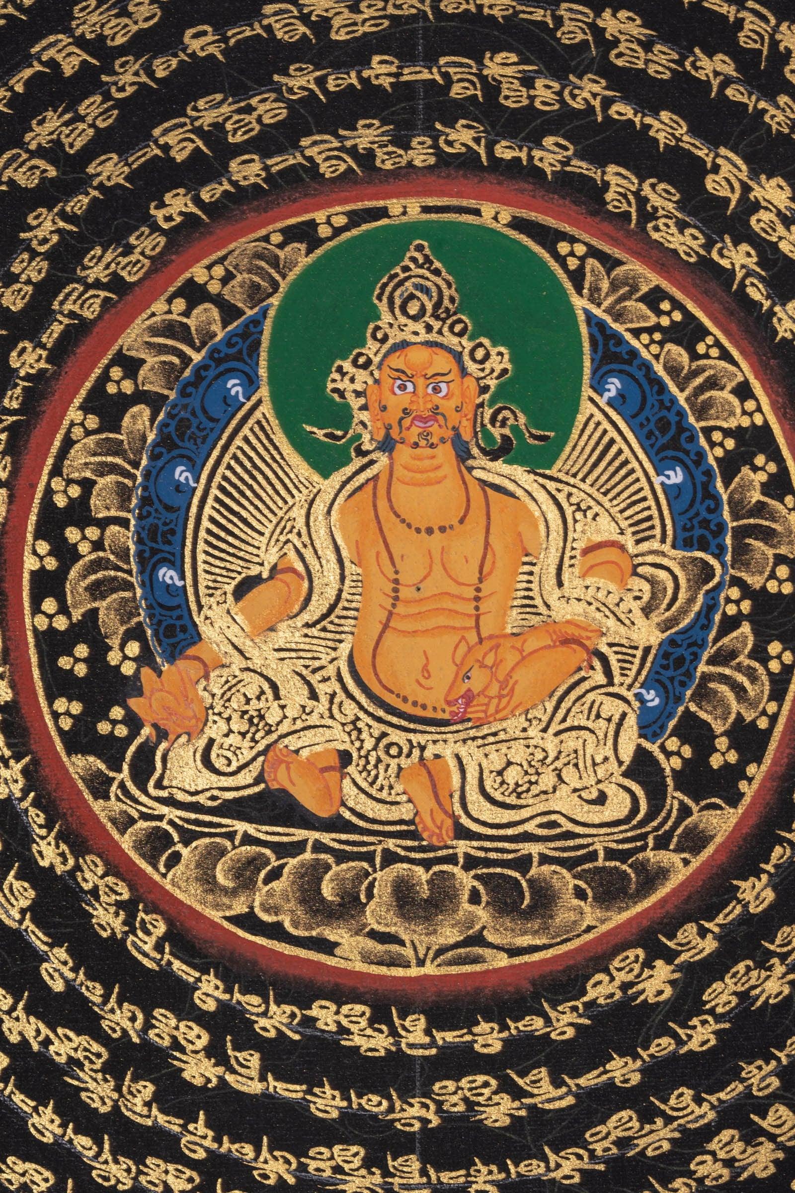 Kuber Mantra Mandala Thangka Painting - Himalayas Shop