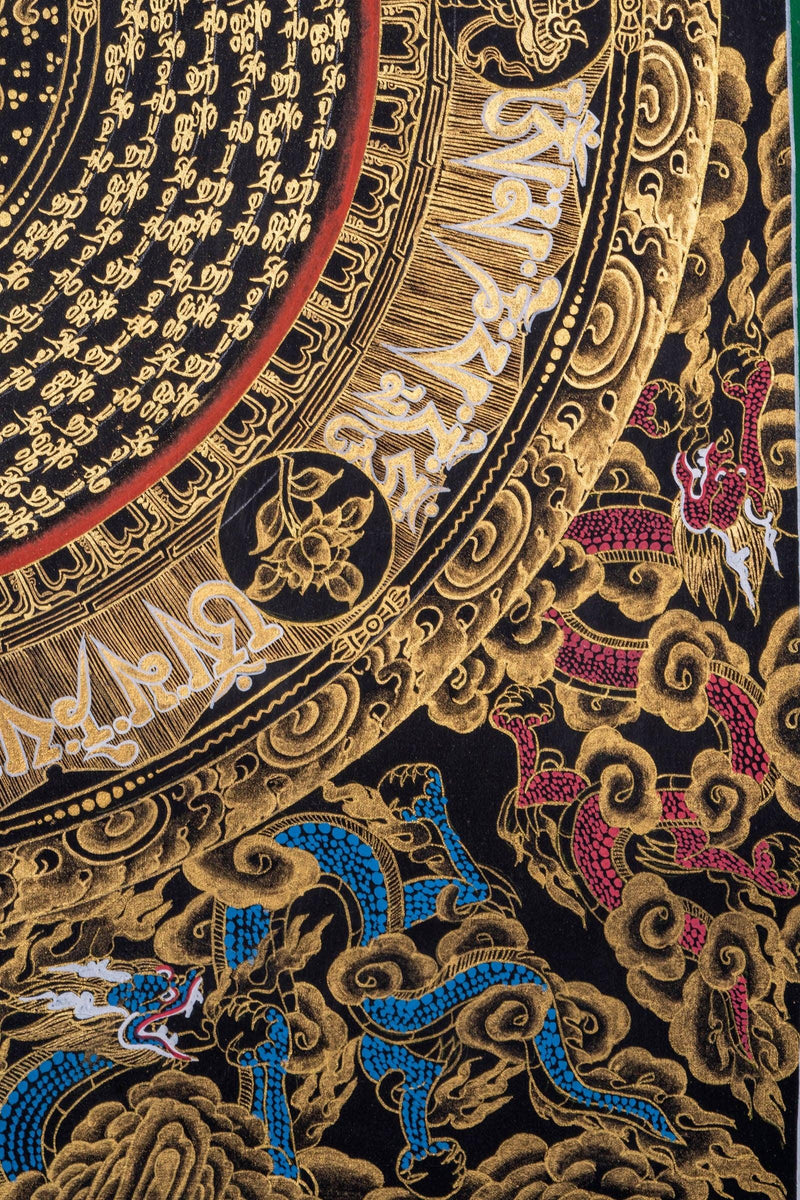 Green Tara Mantra Mandala Thangka Painting - Himalayas Shop