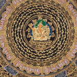 Om Mantra Mandala with Manjushri Thangka Painting - Himalayas Shop