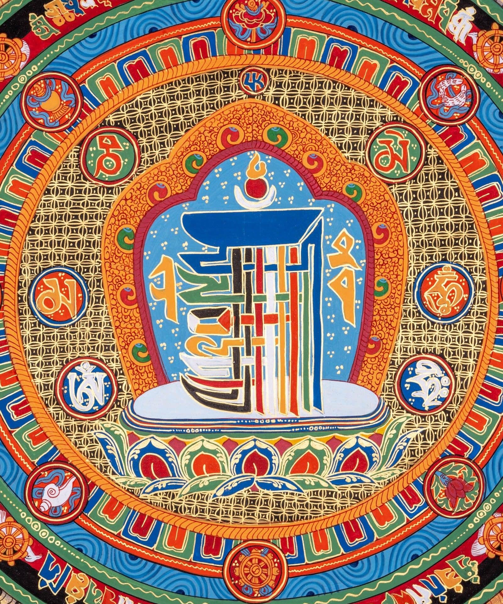 Thangka Painting of Kalachakra Mandala - Himalayas Shop