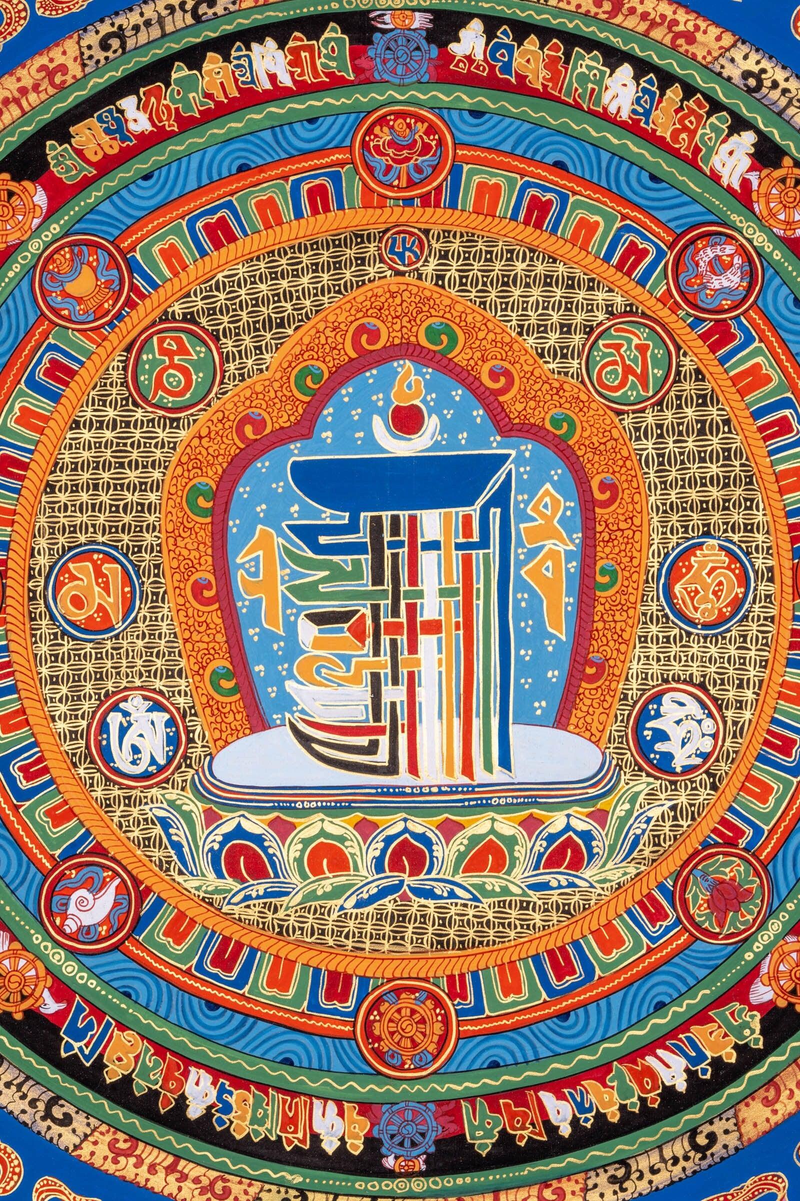 Thangka Painting of Kalachakra Mandala - Himalayas Shop