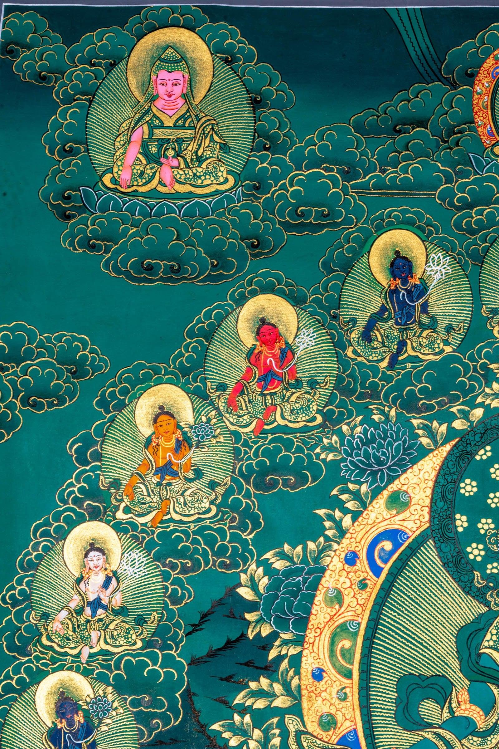 21 Green Tara Thangka Painting - Himalayas Shop