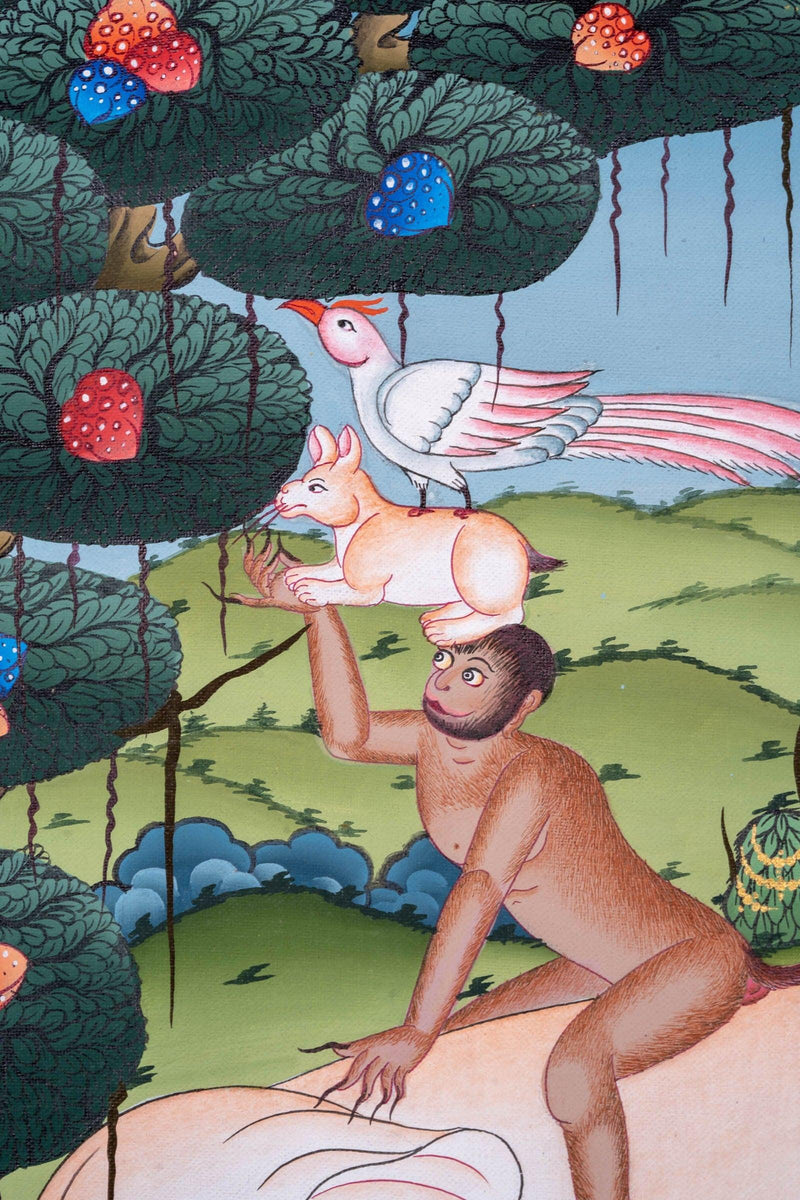 4 Harmonious Friends - Premium Thangka Painting - Himalayas Shop