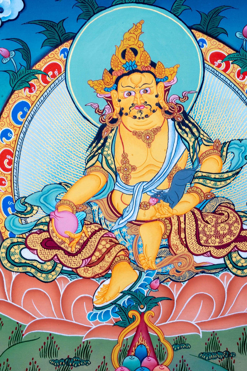 Thangka Painting of Wrathful Deity - Zambala - Himalayas Shop