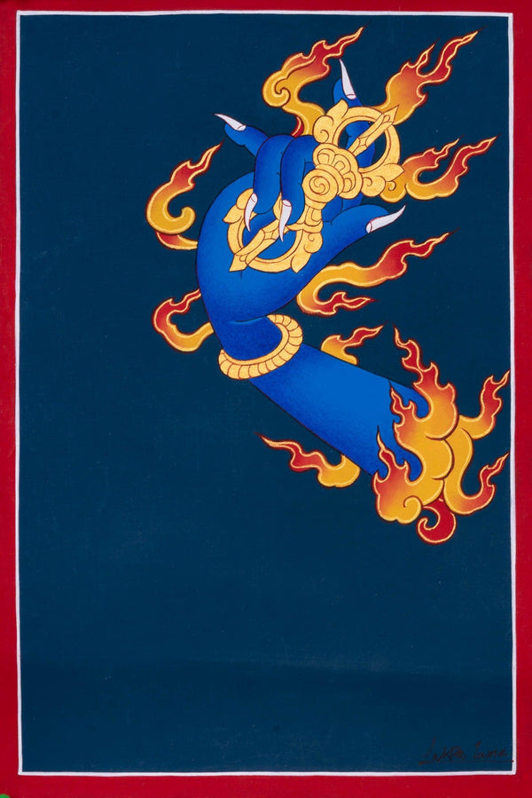 Vajrapani Hand Sign Thangka Painting - Himalayas Shop
