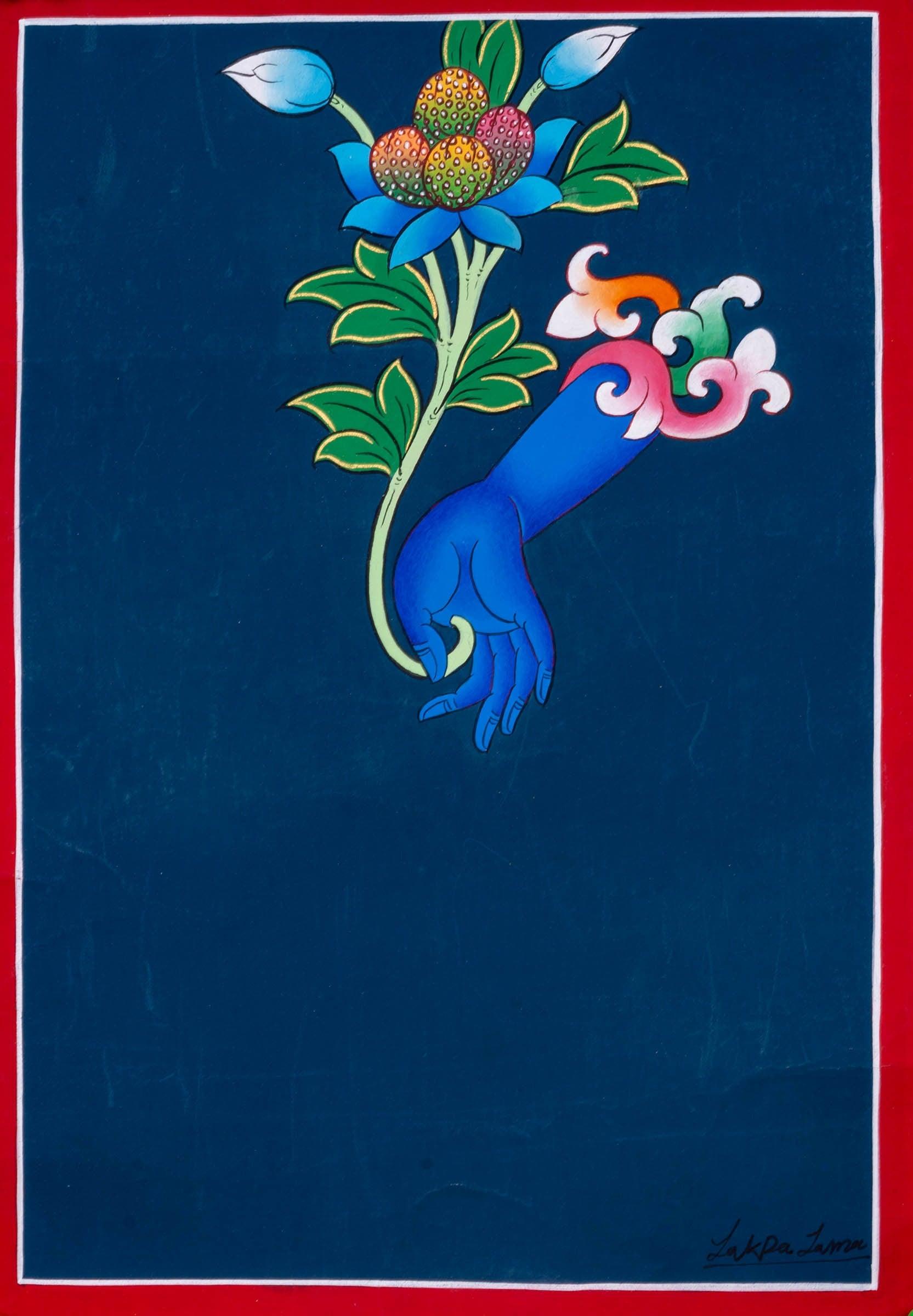 Vajrapani Hand Sign Thangka Painting - Himalayas Shop