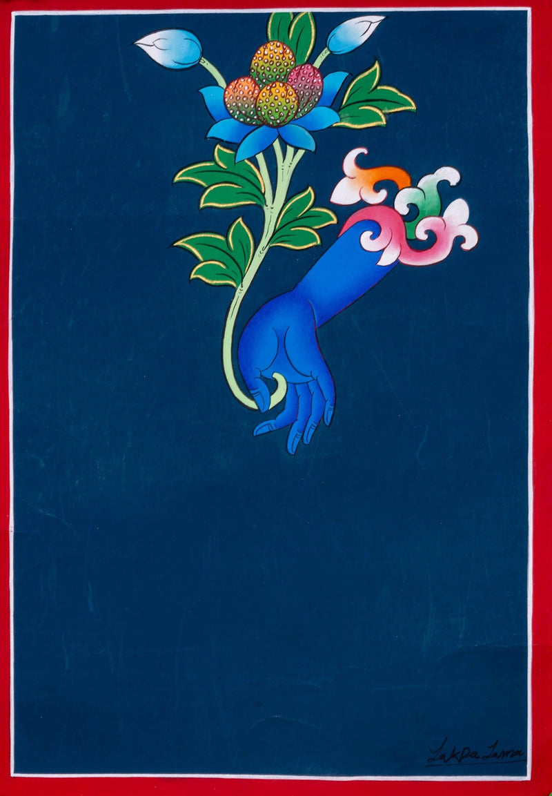 Vajrapani Hand Sign Thangka Painting - Himalayas Shop