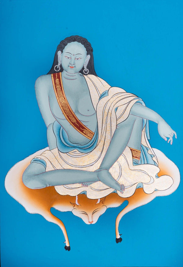 Milarepa Thangka painting on Cotton Canvas - Himalayas Shop