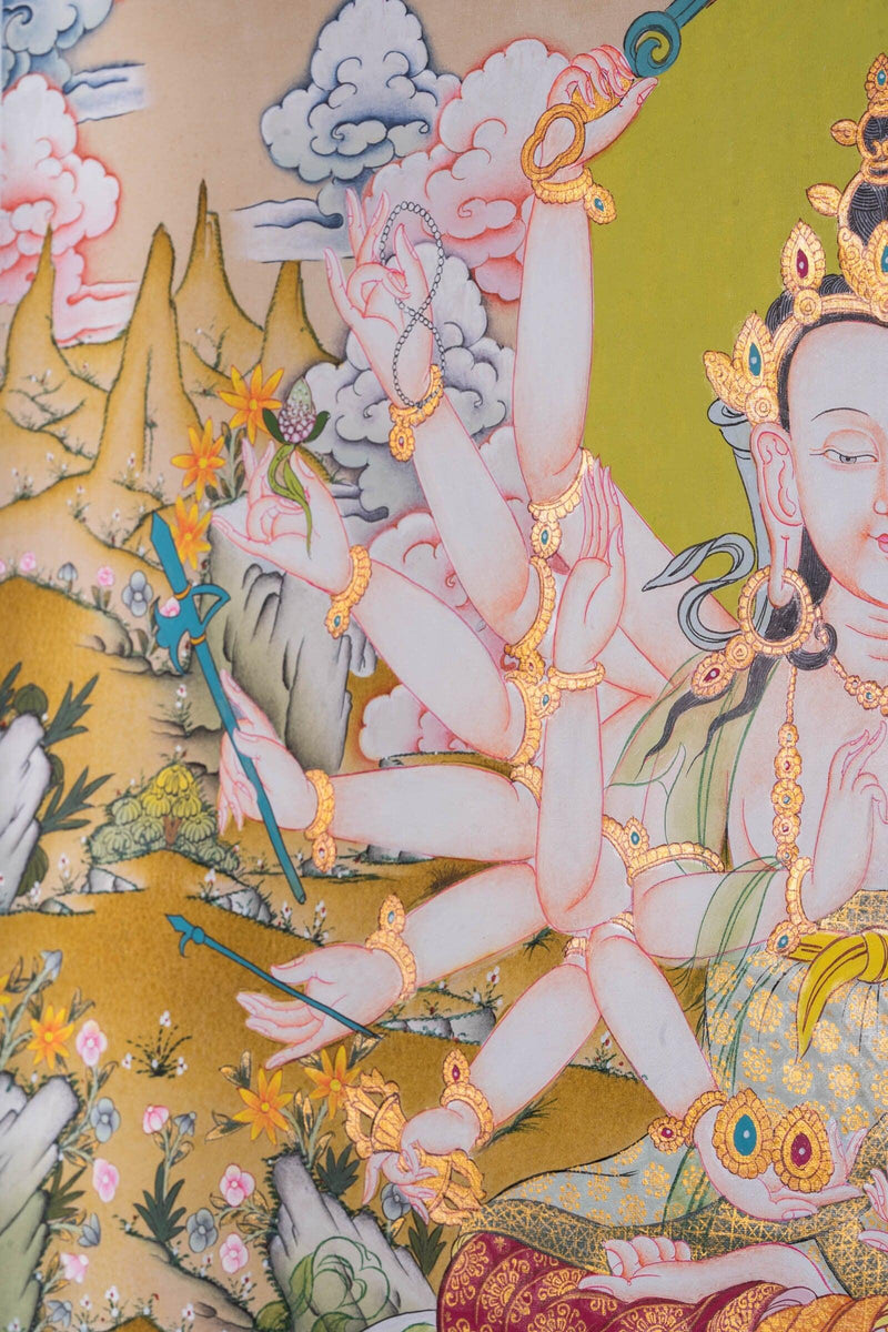 Cundi or Maha Chundi Thangka Painting - Himalayas Shop