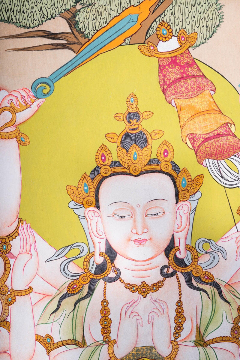 Cundi or Maha Chundi Thangka Painting - Himalayas Shop