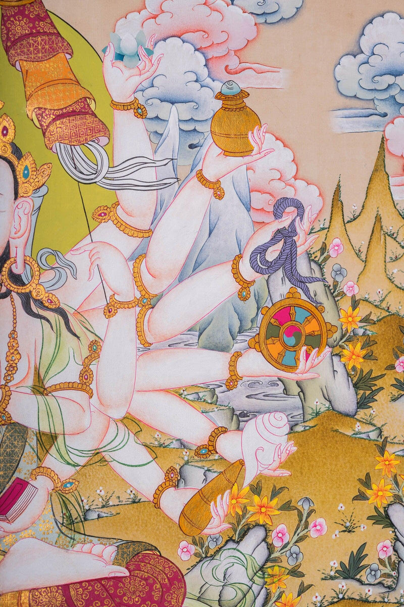 Cundi or Maha Chundi Thangka Painting - Himalayas Shop
