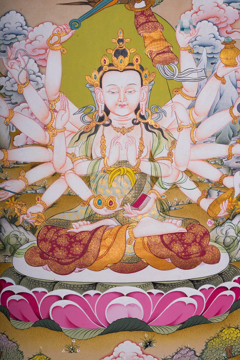 Cundi or Maha Chundi Thangka Painting - Himalayas Shop