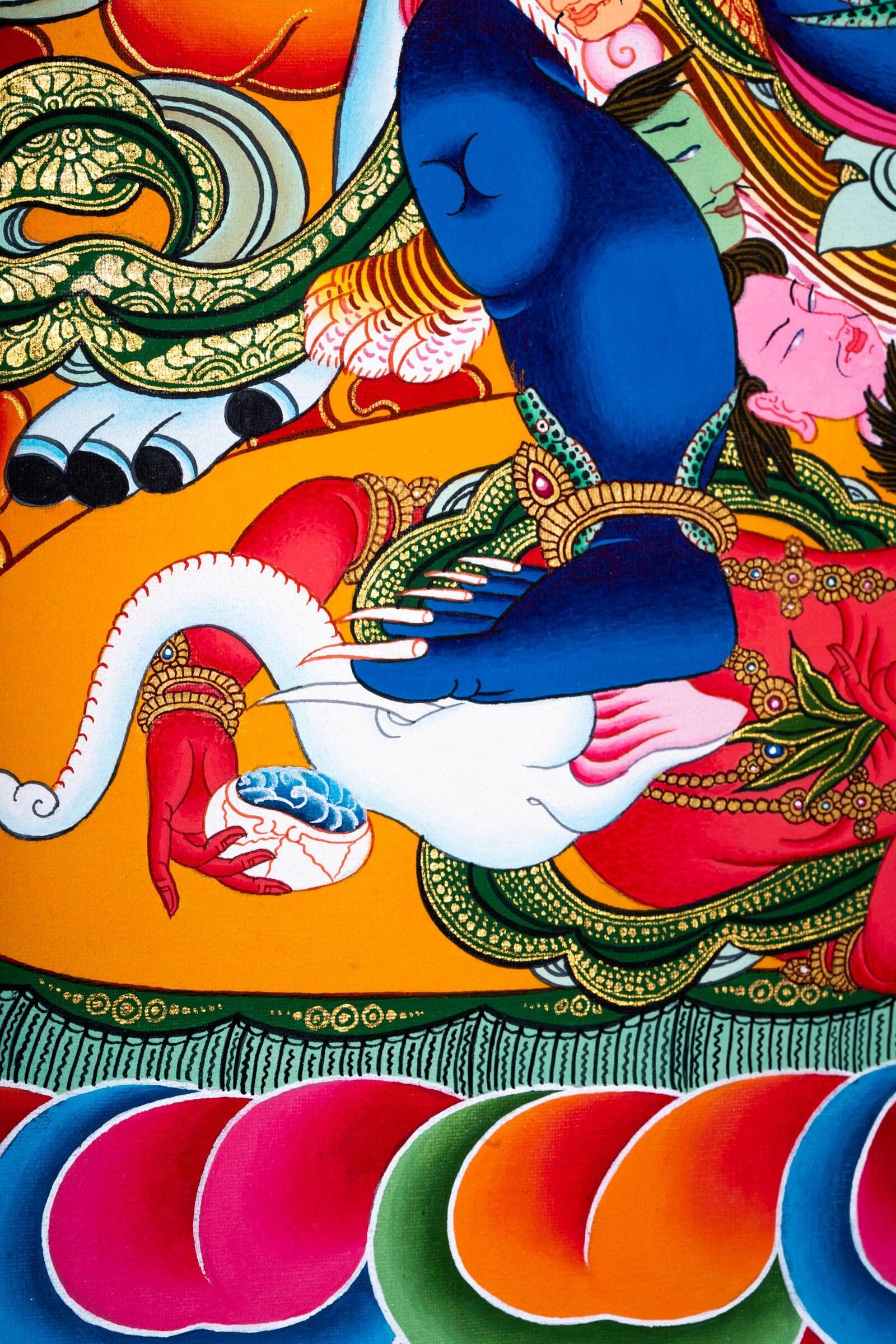 Mahakala with 6 Arm Thangka Painting