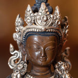 Vajrasattwa silver plated statue on bronze is handcrafted by local artesian from Nepal