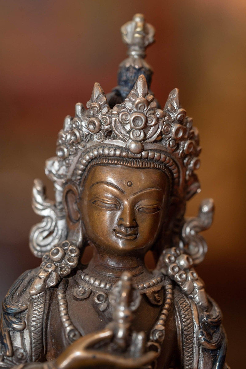 Bajrasattwa Statue small size silver plated