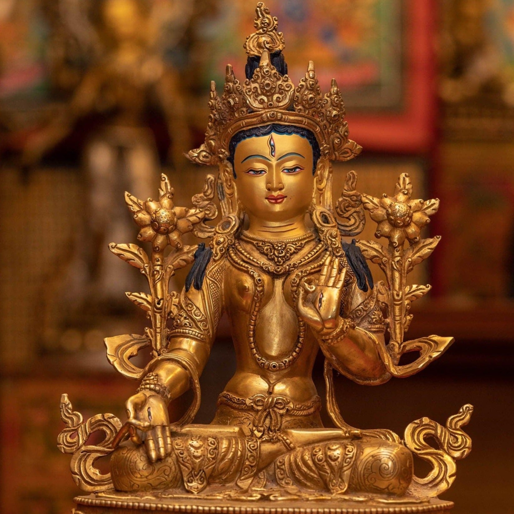 White Tara  Gold Plated Statue ( Arya Statue)