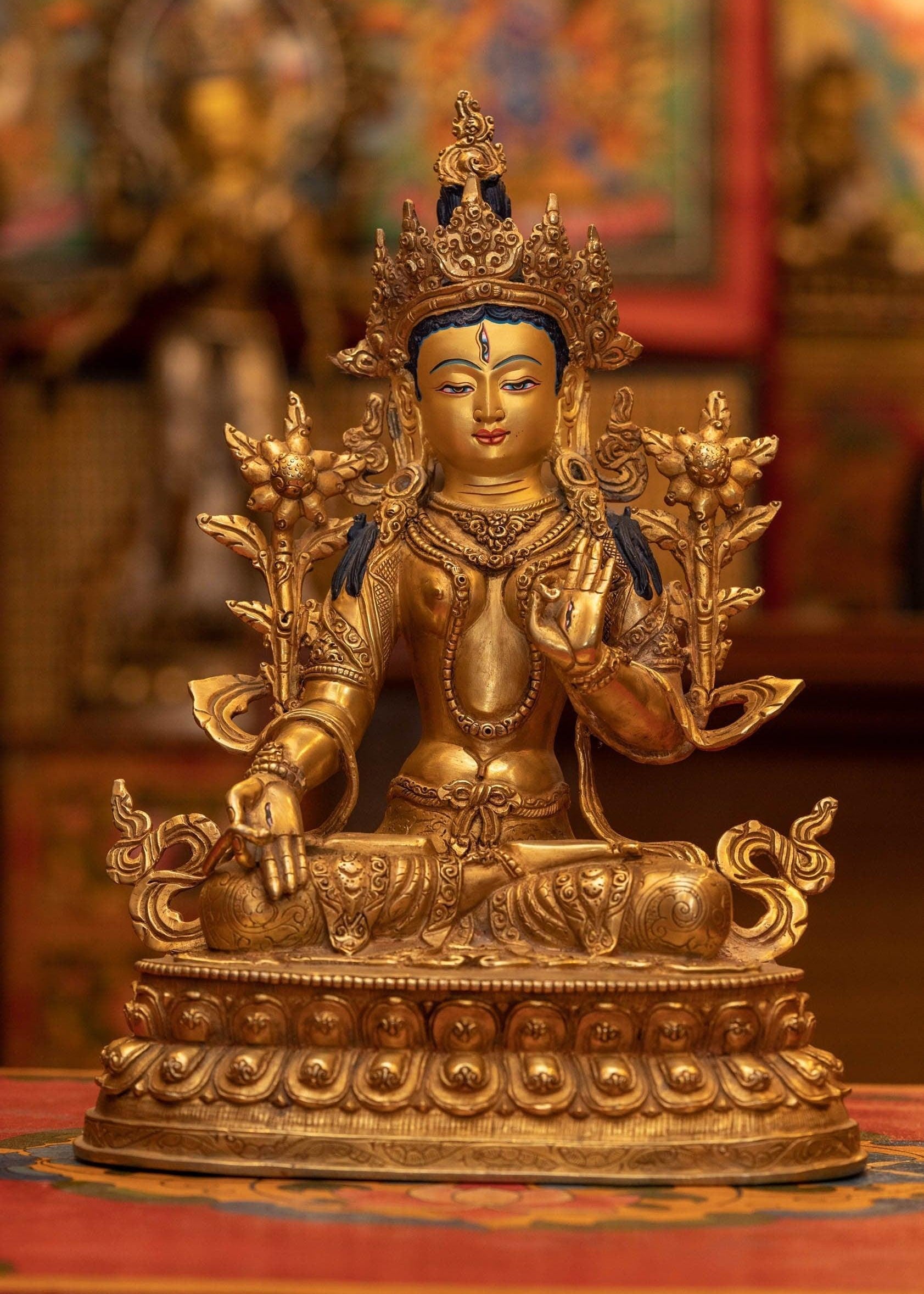 White Tara Silver Plated Statue ( Arya Statue) - Himalayas Shop