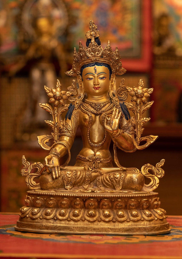 White Tara Silver Plated Statue ( Arya Statue) - Himalayas Shop
