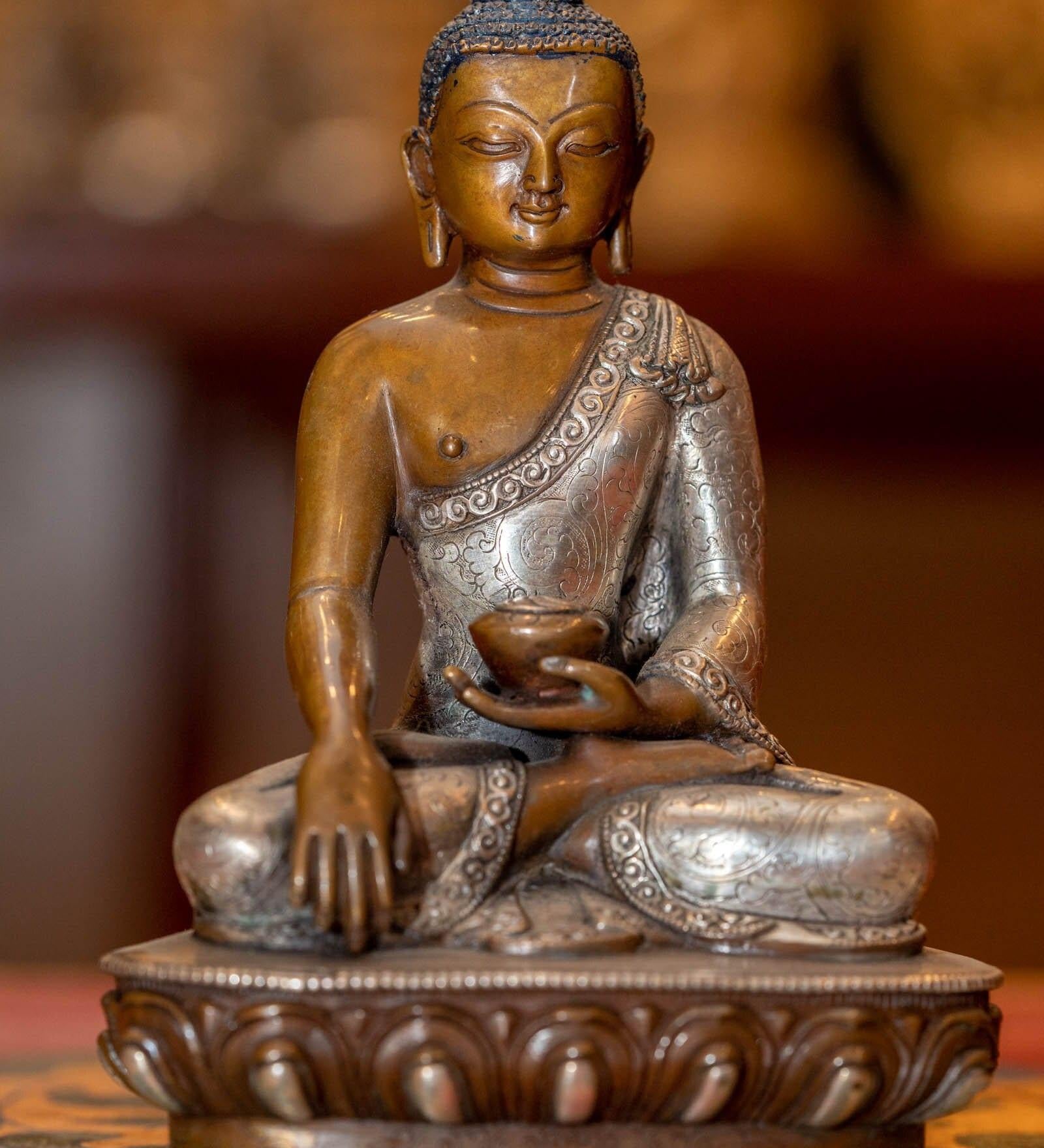 Buddha Statue silver plated handmade 