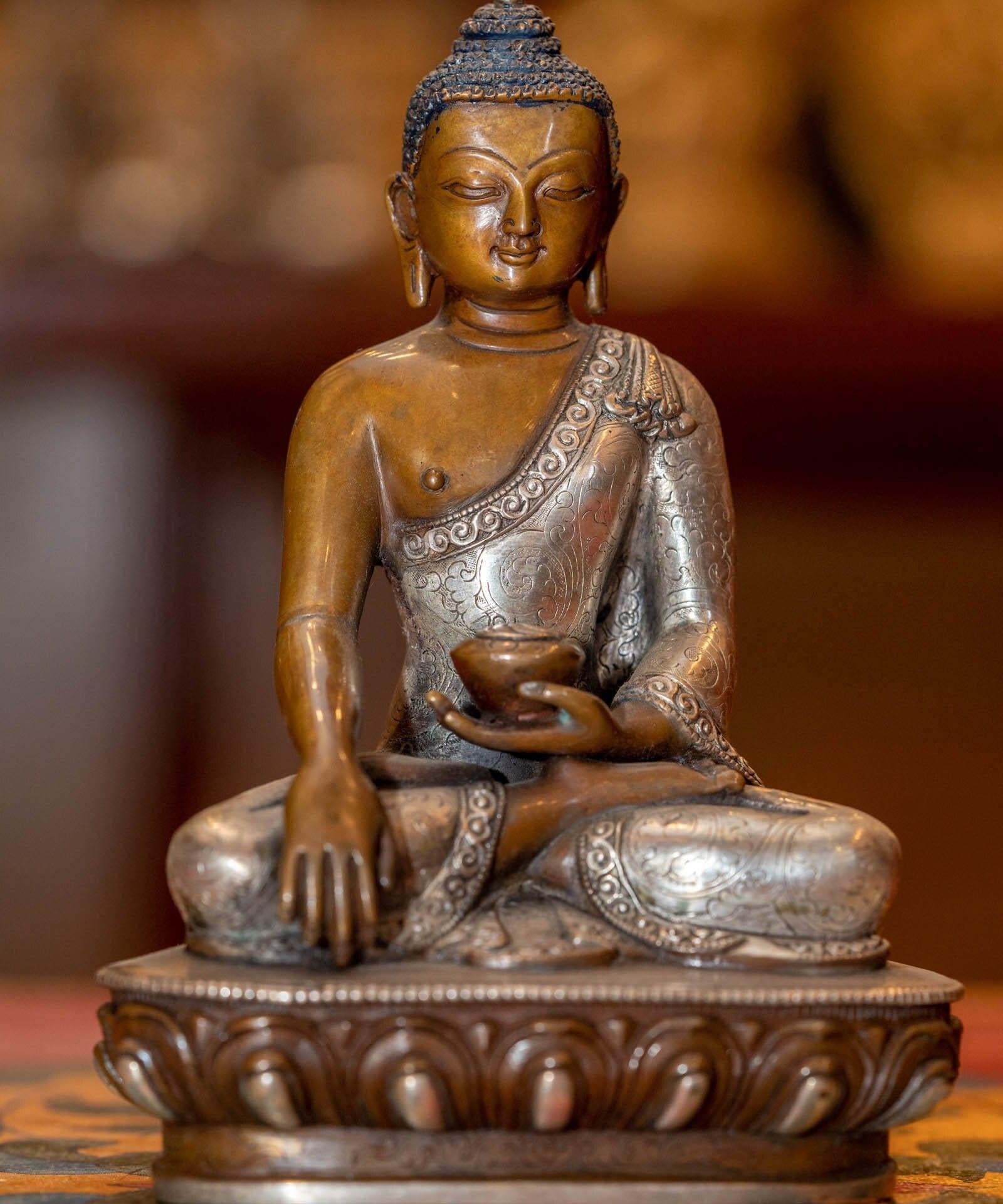 Buddha Statue silver plated handmade 