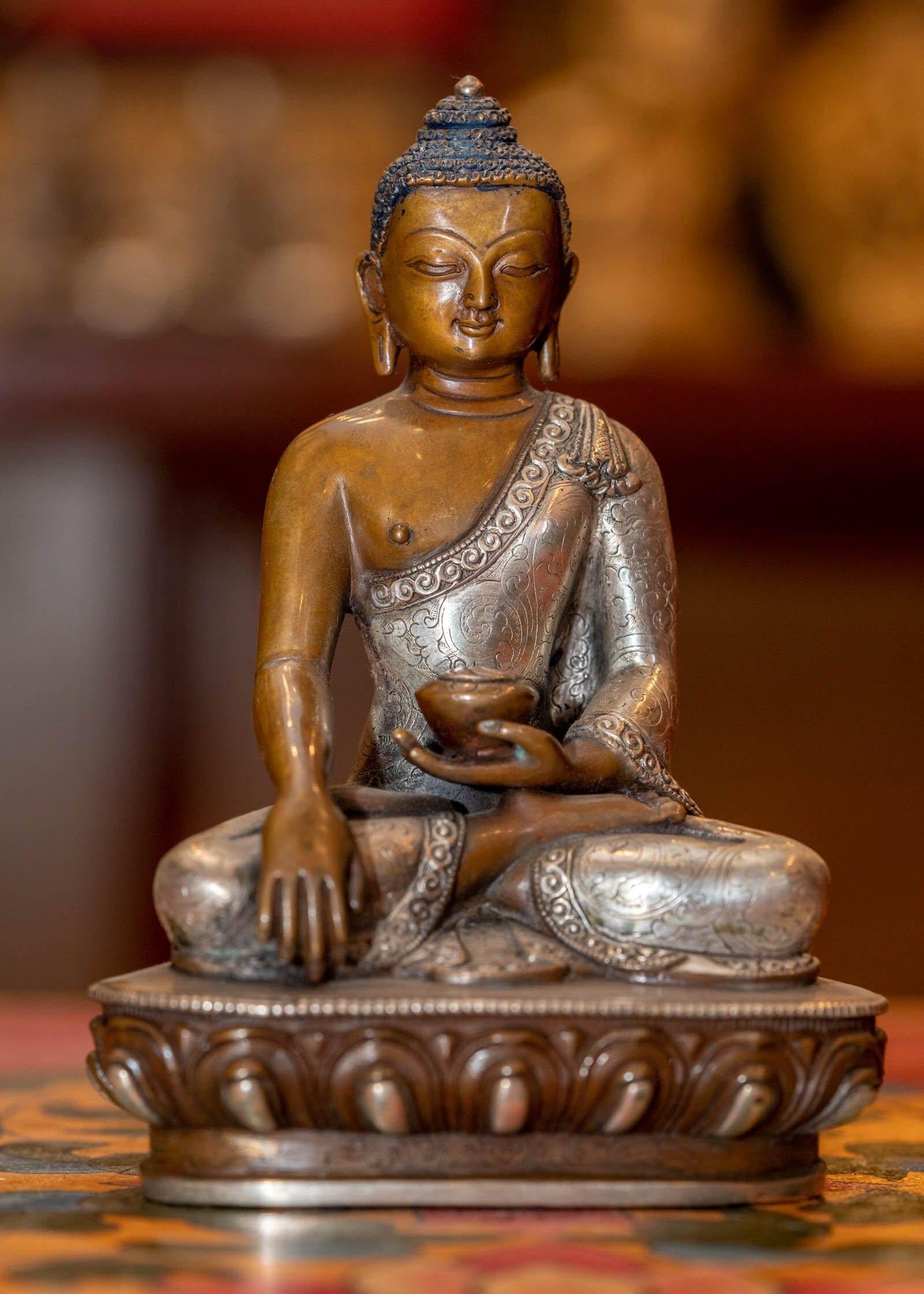 Buddha Statue silver plated handmade 