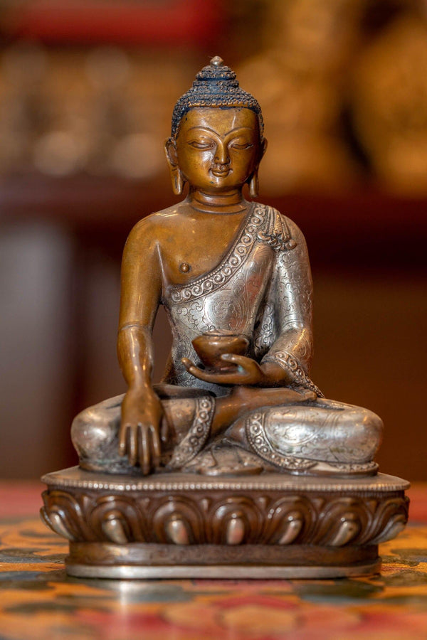 Buddha Statue silver plated handmade 