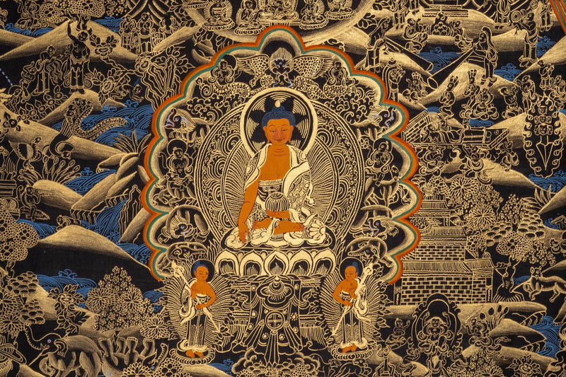 Buddha Enlightenment Thangka - Himalayas Shop