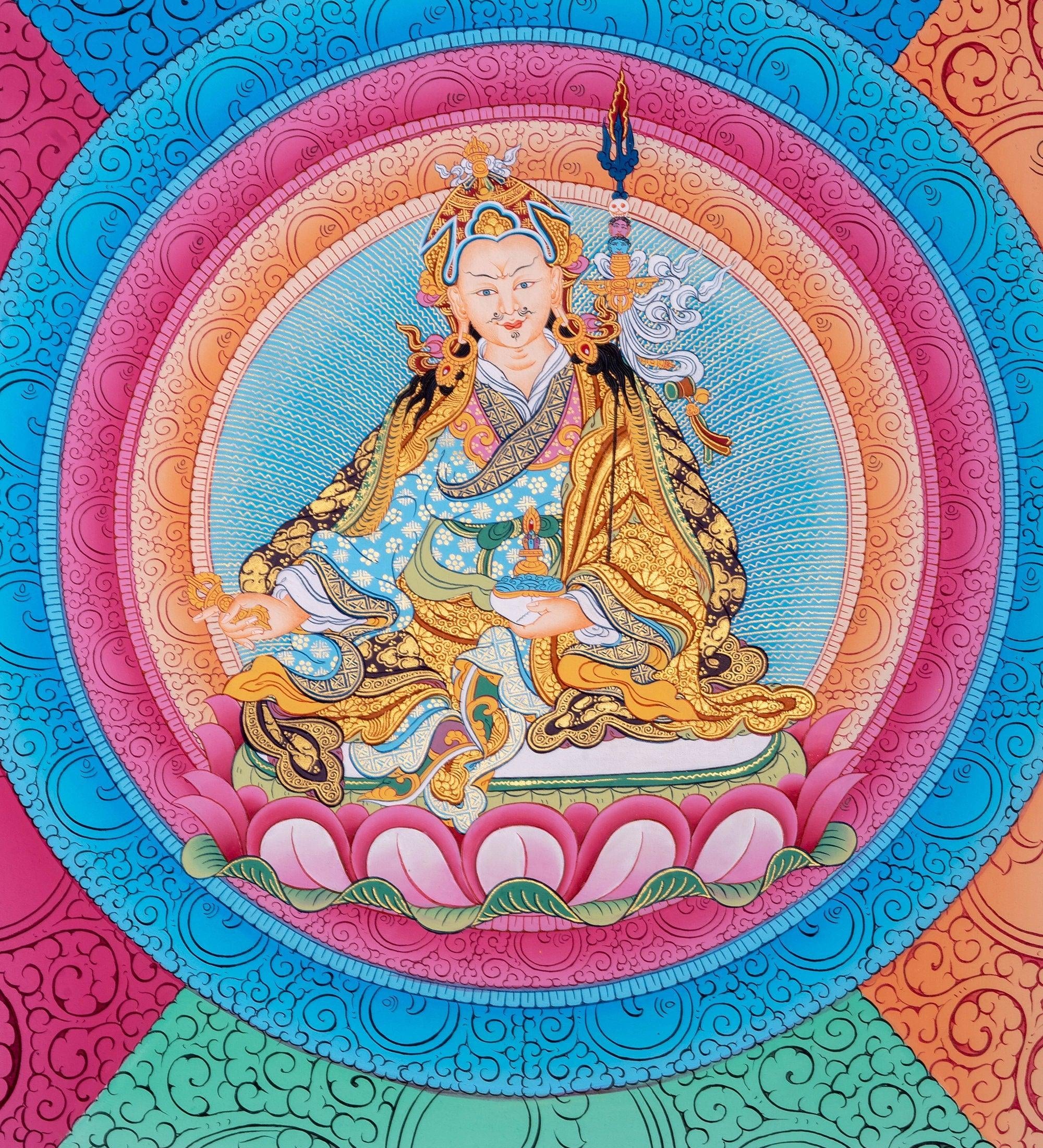 Guru Rinpoche  Buddhism Thangka Art - Himalayas Shop