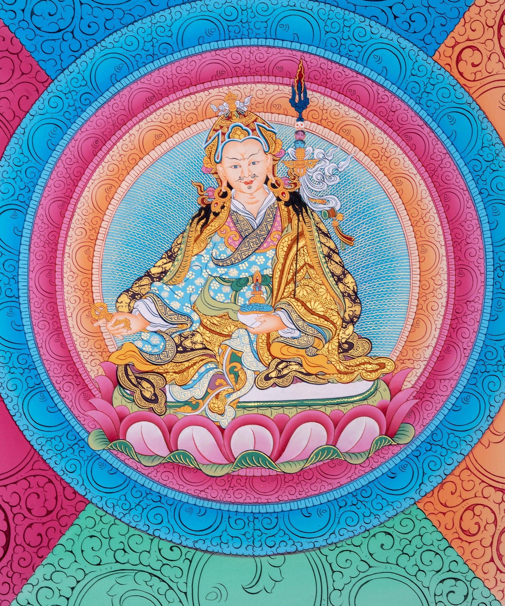 Guru Rinpoche  Buddhism Thangka Art - Himalayas Shop