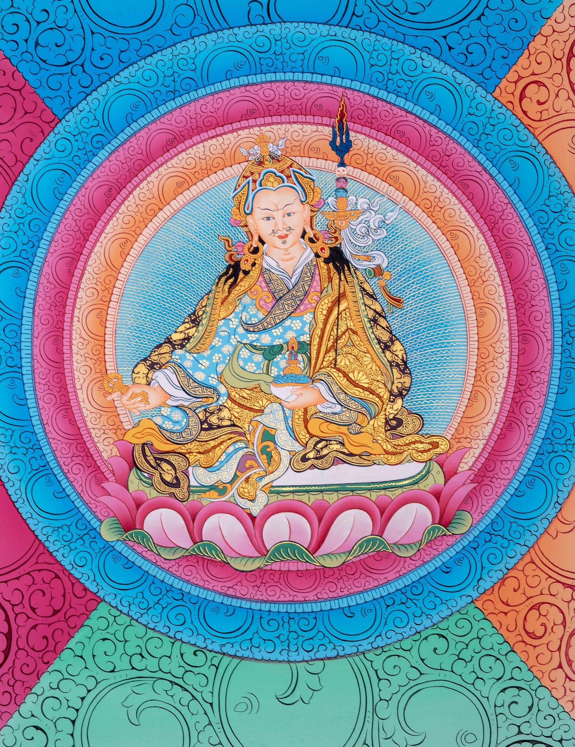 Guru Rinpoche  Buddhism Thangka Art - Himalayas Shop